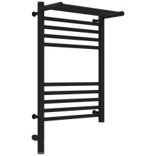 Полотенцесушитель электрический 600х400 черный матовый МЭМ левый Сунержа Богема с полкой 3.0 31-5806-6040