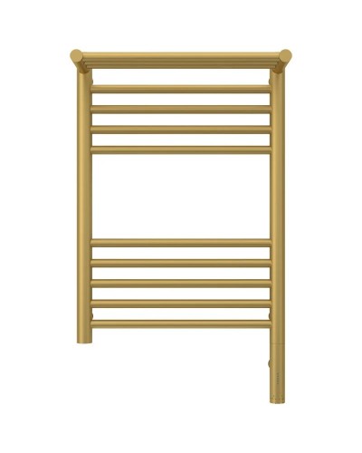 Полотенцесушитель электрический 600х400 золотой матовый МЭМ правый Сунержа Богема с полкой 3.0 032-5807-6040