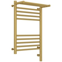 Полотенцесушитель электрический 600х400 золотой матовый МЭМ правый Сунержа Богема с полкой 3.0 032-5807-6040