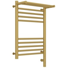 Полотенцесушитель электрический 600х400 золотой матовый МЭМ правый Сунержа Богема с полкой 3.0 032-5807-6040
