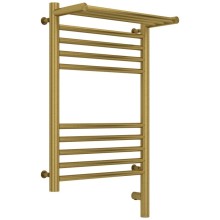 Полотенцесушитель электрический 600х400 состаренная латунь МЭМ правый Сунержа Богема с полкой 3.0 051-5807-6040
