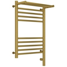 Полотенцесушитель электрический 600х400 состаренная латунь МЭМ правый Сунержа Богема с полкой 3.0 051-5807-6040