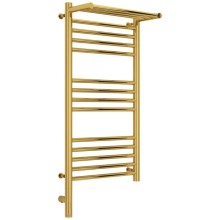 Полотенцесушитель электрический 800х400 золотой МЭМ левый Сунержа Богема с полкой 3.0 03-5806-8040