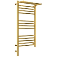 Полотенцесушитель электрический 800х400 золотой МЭМ левый Сунержа Богема с полкой 3.0 03-5806-8040