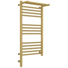 Полотенцесушитель электрический 800х400 золотой матовый МЭМ левый Сунержа Богема с полкой 3.0 032-5806-8040