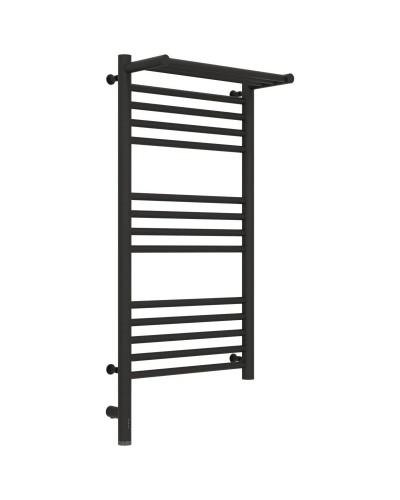 Полотенцесушитель электрический 800х400 темный титан муар МЭМ левый Сунержа Богема с полкой 3.0 15-5806-8040