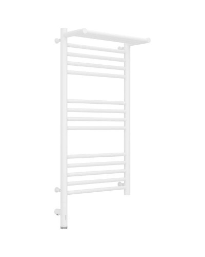 Полотенцесушитель электрический 800х400 белый матовый МЭМ левый Сунержа Богема с полкой 3.0 30-5806-8040