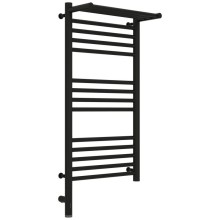 Полотенцесушитель электрический 800х400 черный матовый МЭМ левый Сунержа Богема с полкой 3.0 31-5806-8040