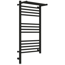 Полотенцесушитель электрический 800х400 черный матовый МЭМ левый Сунержа Богема с полкой 3.0 31-5806-8040