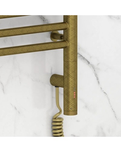 Полотенцесушитель электрический 800х400 состаренная бронза МЭМ правый Сунержа Богема с полкой 3.0 05-5807-8040