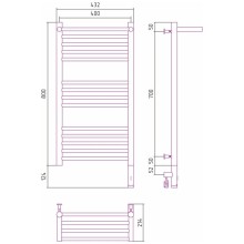 Полотенцесушитель электрический 800х400 состаренная бронза МЭМ правый Сунержа Богема с полкой 3.0 05-5807-8040