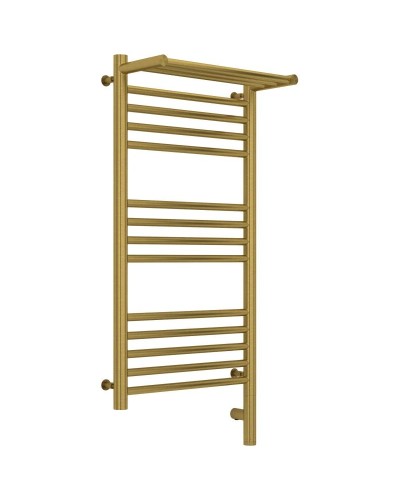 Полотенцесушитель электрический 800х400 cостаренная латунь МЭМ правый Сунержа Богема с полкой 3.0 051-5807-8040