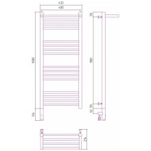 Полотенцесушитель электрический 1000х400 белый глянец МЭМ левый Сунержа Богема с полкой 3.0 12-5806-1040