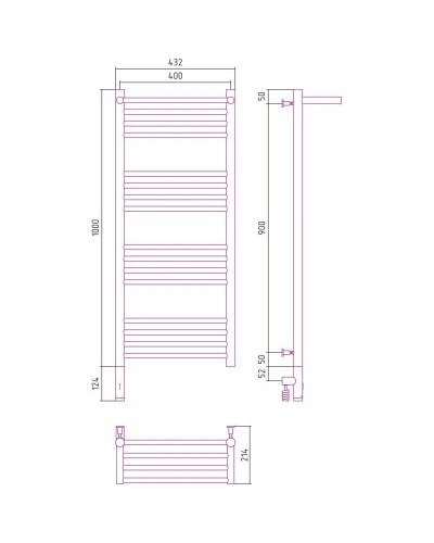 Полотенцесушитель электрический 1000х400 белый матовый МЭМ левый Сунержа Богема с полкой 3.0 30-5806-1040
