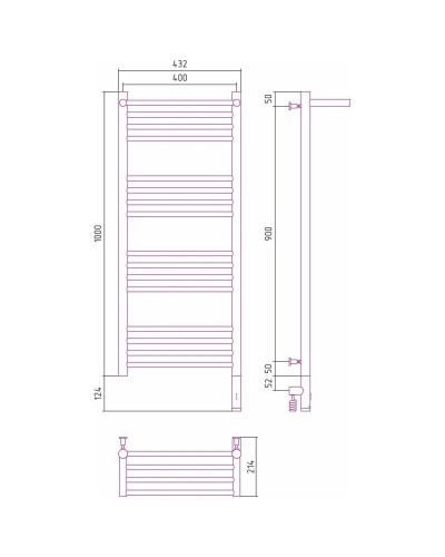 Полотенцесушитель электрический 1000х400 МЭМ правый Сунержа Богема с полкой 3.0 00-5807-1040