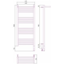 Полотенцесушитель электрический 1000х400 шампань МЭМ правый Сунержа Богема с полкой 3.0 020-5807-1040