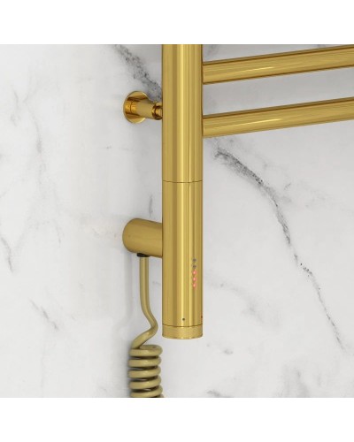 Полотенцесушитель электрический 1200х400 золотой МЭМ левый Сунержа Богема с полкой 3.0 03-5806-1240