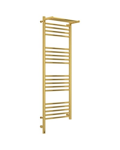 Полотенцесушитель электрический 1200х400 золотой МЭМ левый Сунержа Богема с полкой 3.0 03-5806-1240