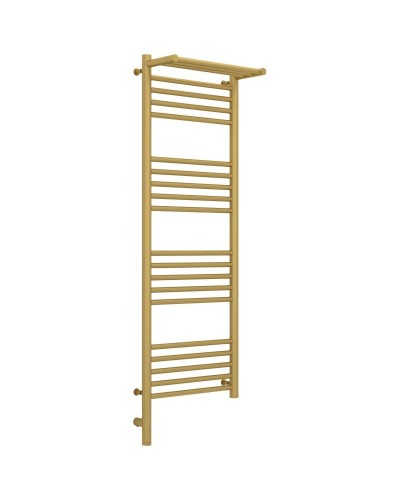 Полотенцесушитель электрический 1200х400 золотой матовый МЭМ левый Сунержа Богема с полкой 3.0 032-5806-1240