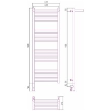 Полотенцесушитель электрический 1200х400 состаренная латунь МЭМ левый Сунержа Богема с полкой 3.0 051-5806-1240