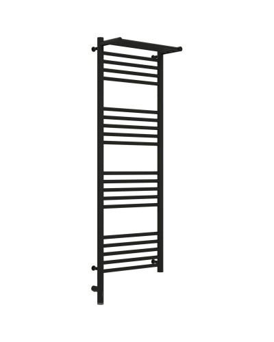 Полотенцесушитель электрический 1200х400 черный матовый МЭМ левый Сунержа Богема с полкой 3.0 31-5806-1240