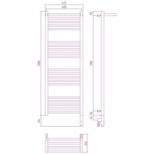 Полотенцесушитель электрический 1200х400 состаренная бронза МЭМ правый Сунержа Богема с полкой 3.0 05-5807-1240