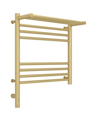 Полотенцесушитель электрический 500х500 шампань матовая МЭМ левый Сунержа Богема с полкой 3.0 022-5806-5050