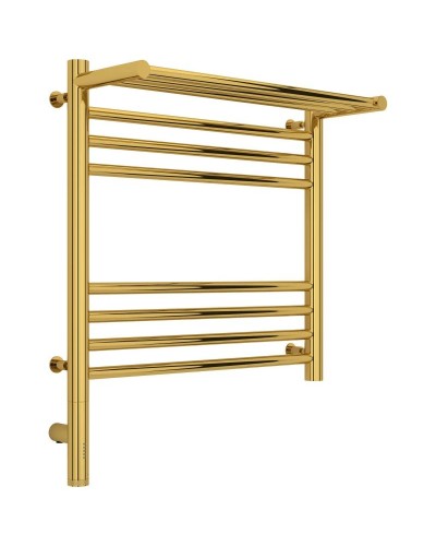 Полотенцесушитель электрический 500х500 золотой МЭМ левый Сунержа Богема с полкой 3.0 03-5806-5050