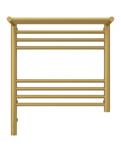 Полотенцесушитель электрический 500х500 золотой матовый МЭМ левый Сунержа Богема с полкой 3.0 032-5806-5050