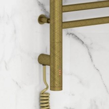 Полотенцесушитель электрический 500х500 состаренная бронза МЭМ левый Сунержа Богема с полкой 3.0 05-5806-5050