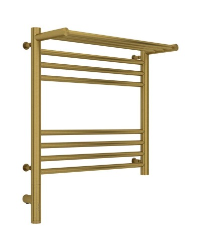 Полотенцесушитель электрический 500х500 состаренная латунь МЭМ левый Сунержа Богема с полкой 3.0 051-5806-5050