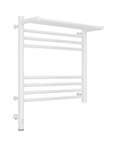 Полотенцесушитель электрический 500х500 белый глянец МЭМ левый Сунержа Богема с полкой 3.0 12-5806-5050