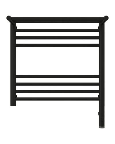 Полотенцесушитель электрический 500х500 черный матовый МЭМ правый Сунержа Богема с полкой 3.0 31-5807-5050