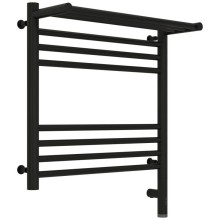 Полотенцесушитель электрический 500х500 черный матовый МЭМ правый Сунержа Богема с полкой 3.0 31-5807-5050
