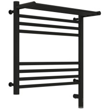 Полотенцесушитель электрический 500х500 черный матовый МЭМ правый Сунержа Богема с полкой 3.0 31-5807-5050