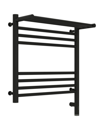 Полотенцесушитель электрический 500х500 черный матовый МЭМ правый Сунержа Богема с полкой 3.0 31-5807-5050