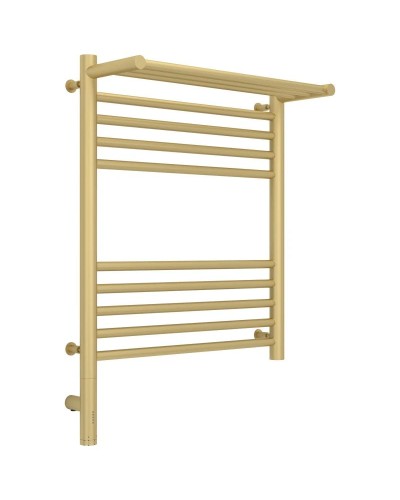 Полотенцесушитель электрический 600х500 шампань матовая МЭМ левый Сунержа Богема с полкой 3.0 022-5806-6050