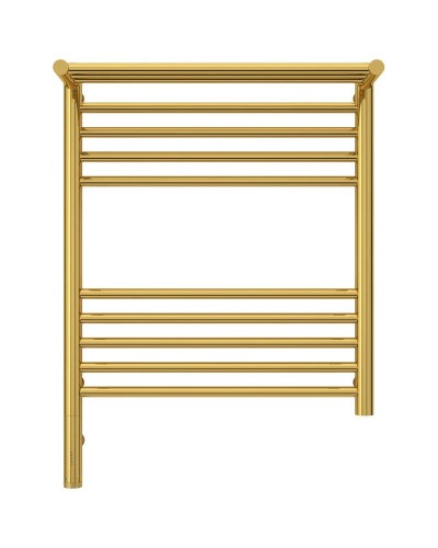 Полотенцесушитель электрический 600х500 золотой МЭМ левый Сунержа Богема с полкой 3.0 03-5806-6050