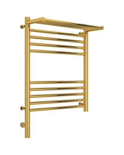 Полотенцесушитель электрический 600х500 золотой МЭМ левый Сунержа Богема с полкой 3.0 03-5806-6050