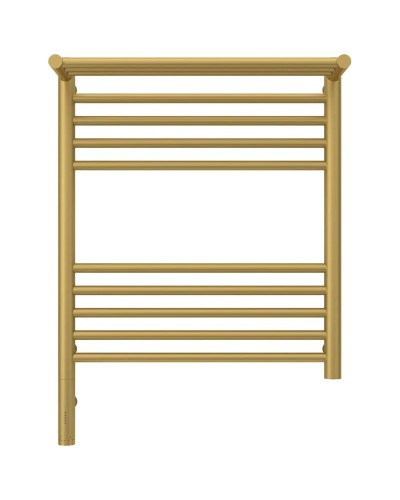 Полотенцесушитель электрический 600х500 золотой матовый МЭМ левый Сунержа Богема с полкой 3.0 032-5806-6050