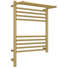 Полотенцесушитель электрический 600х500 золотой матовый МЭМ левый Сунержа Богема с полкой 3.0 032-5806-6050