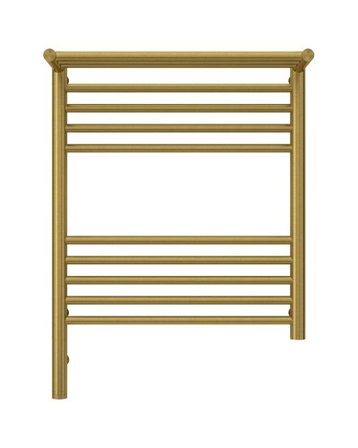 Полотенцесушитель электрический 600х500 состаренная латунь МЭМ левый Сунержа Богема с полкой 3.0 051-5806-6050