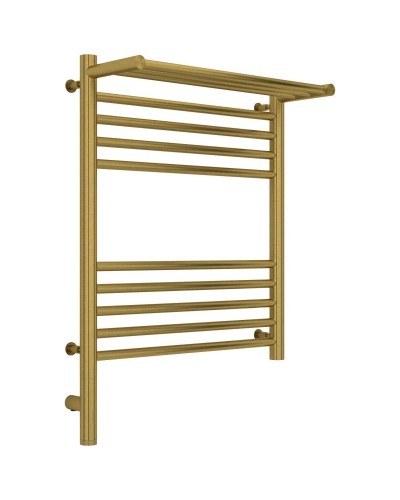 Полотенцесушитель электрический 600х500 состаренная латунь МЭМ левый Сунержа Богема с полкой 3.0 051-5806-6050