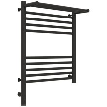 Полотенцесушитель электрический 600х500 темный титан муар МЭМ левый Сунержа Богема с полкой 3.0 15-5806-6050