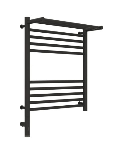 Полотенцесушитель электрический 600х500 темный титан муар МЭМ левый Сунержа Богема с полкой 3.0 15-5806-6050