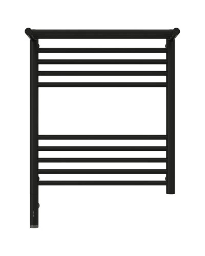 Полотенцесушитель электрический 600х500 черный матовый МЭМ левый Сунержа Богема с полкой 3.0 31-5806-6050