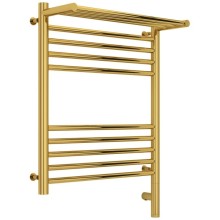 Полотенцесушитель электрический 600х500 золотой МЭМ правый Сунержа Богема с полкой 3.0 03-5807-6050
