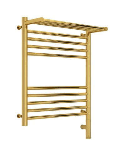 Полотенцесушитель электрический 600х500 золотой МЭМ правый Сунержа Богема с полкой 3.0 03-5807-6050