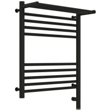 Полотенцесушитель электрический 600х500 черный матовый МЭМ правый Сунержа Богема с полкой 3.0 31-5807-6050