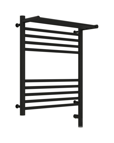 Полотенцесушитель электрический 600х500 черный матовый МЭМ правый Сунержа Богема с полкой 3.0 31-5807-6050